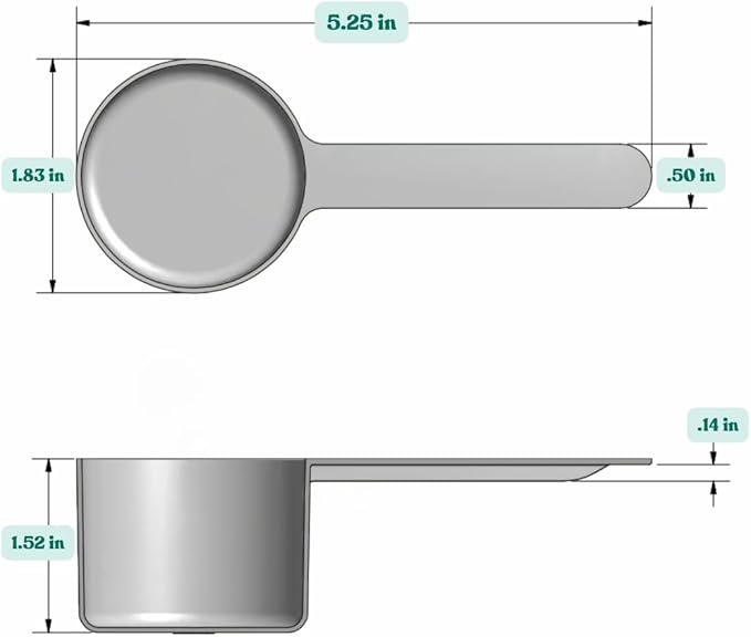 55 mL (55 CC | 1.86 Oz.) Long Handle Plastic Measuring Scoop for Coffee, Protein Powder, Pet Food, Spices, Grains, Dry Goods – Food-Grade BPA-Free (Pack of 10)