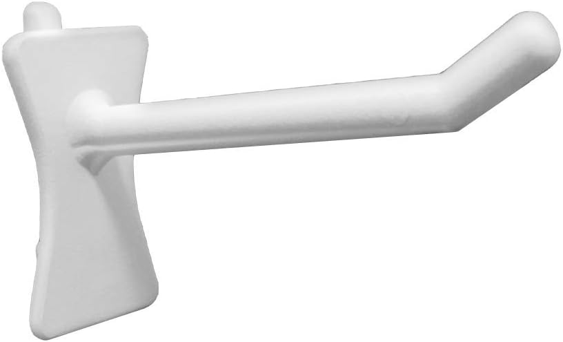 PegPro® 2" Hooks Kit for Standard “Wood Fiber” pegboard – Durable Plastic Pegboard Hooks - for Garage, Kitchen, Craft Room, and More (2" Hook - 24 Pack, White)