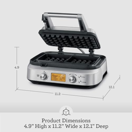 Breville the Smart Waffle™ Pro 2 Slice Waffle Maker, BWM620XL, Brushed Stainless Steel