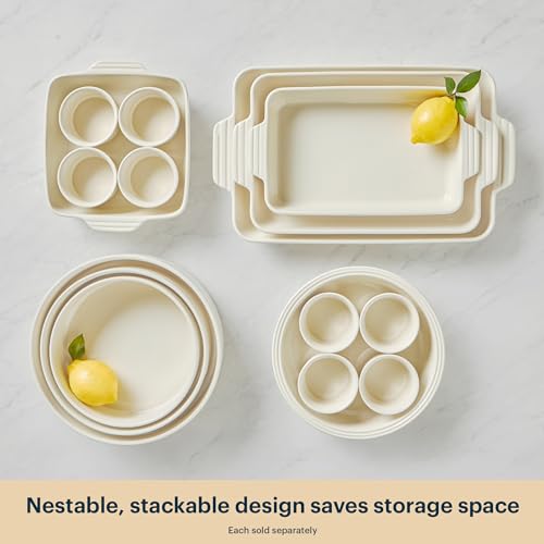 Pyrex 8-Piece, 6oz Ceramic Ramekin Bakeware Set, Nonstick Souffle Oven Pans, Bakers, For Baking, Roasting, Steaming