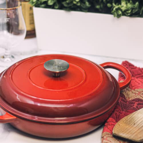 Backcountry Iron Enameled 2.25 Quart Signature Cast Iron Braiser with Lid