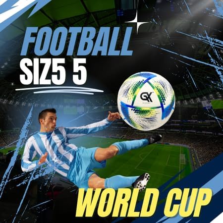 Thermo Bonded Polyurethane Soccer Ball Size 5 – Professional Grade PU Material, USA Quality Outdoor Sports, Premium Size 5 Soccer Ball for Training & Competitive Matches
