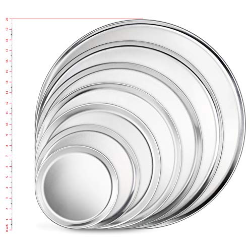 New Star Foodservice Restaurant-Grade Aluminum Pizza Pan, Baking Tray, Coupe Style, 16 Inch