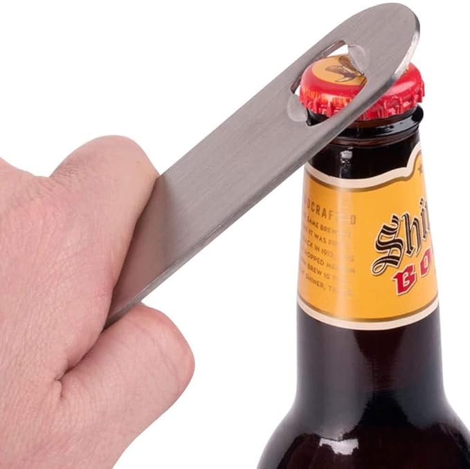 KISEER Heavy Duty Stainless Steel Flat Bottle Opener, 4 Pack Beer Bottle Opener for Kitchen, Bar or Restaurant