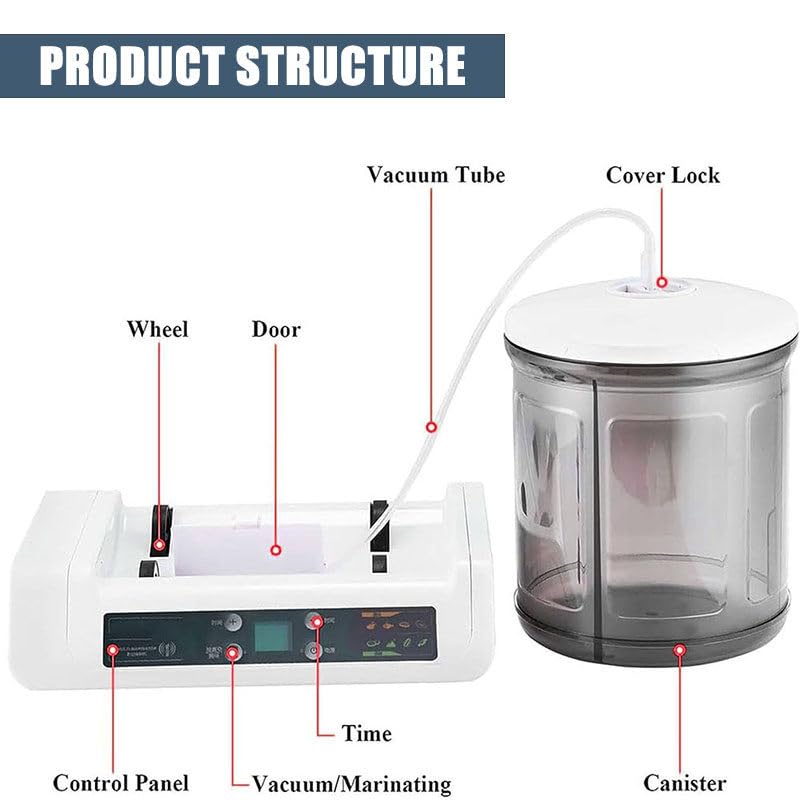 Lakenbroade Commercial Vacuum Tumbler Marinating Machine for Meat&Vegetable,Large Capacity Pickling Barrel & 0-10h Timer Setting,for Beef Pork Mutton Chicken