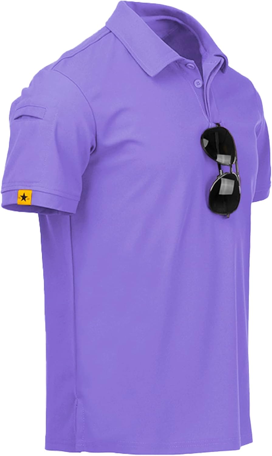 ZITY Mens Polo Shirt Short Sleeve Sports Tactical T-Shirt Athletic Golf Polos Daily Casual Stylish Collared Shirts for Men