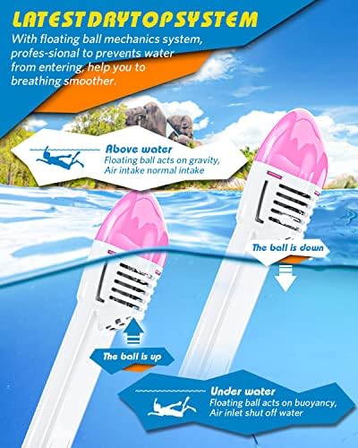 QingSong Full Face Snorkel Mask for Adults, Snorkeling Gear with Camera Mount, 180 Degree Panoramic View Snorkel Set Anti-Fog Anti-Leak