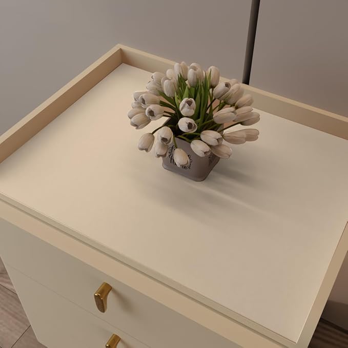 Night Stand Cover for Top - 12x24 Inch Waterproof Easy to Clean Can Conceal Flaws Protector The Table Top from Scratches Used for Dining (Off White+Light Gray 12x24)