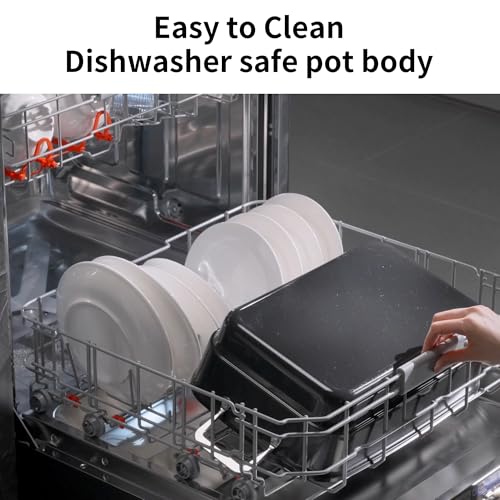 Slow Cooker 10-Quart - PFOA-Free Ceramic Coating, Oven Safe to 450°F | Keep Warm Function for Large Family Gatherings (Includes Silicone Spoon)
