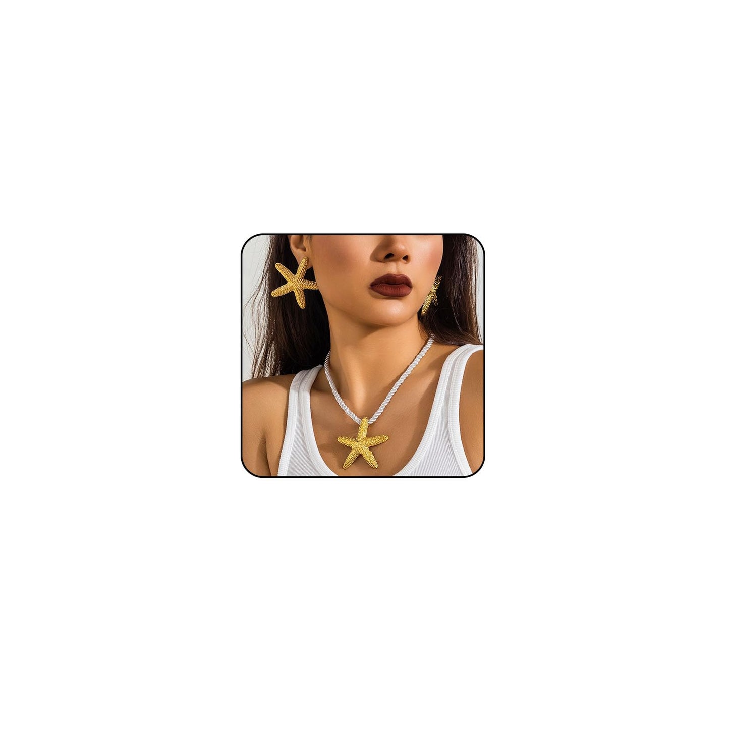Layered Starfish Necklace Beach Jewelry for Women Seashell Cowrie Puka Shell Necklaces for Women Beach Necklace Turtle Beaded Choker Necklaces Ocean Jewelry (4 - G Set)