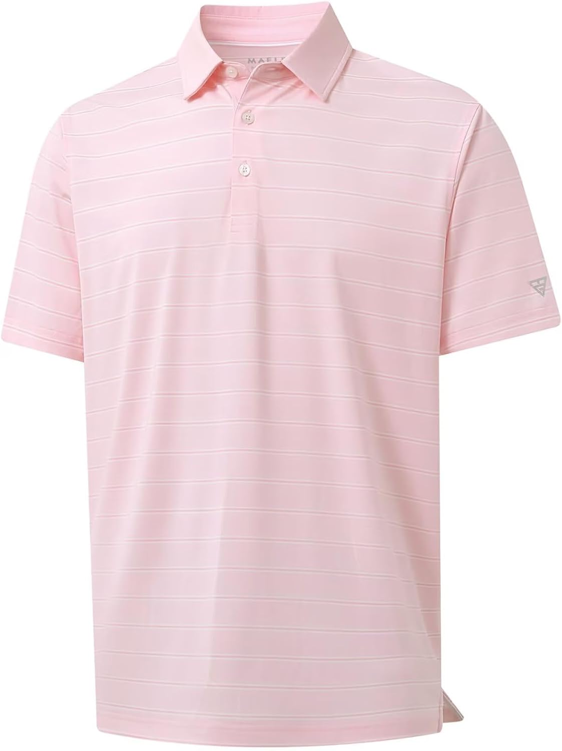 M MAELREG Golf Shirts for Men Moisture Wicking Striped Polo Performance Dry Fit Business Sports Mens Polo Shirts Short Sleeve