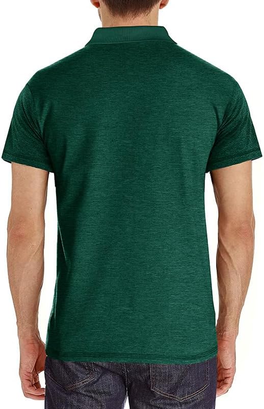 Men's Casual Polo Shirts Classic Button Basic Short Sleeve Shirt Solid Color Cotton Tees Golf Stylish Tops