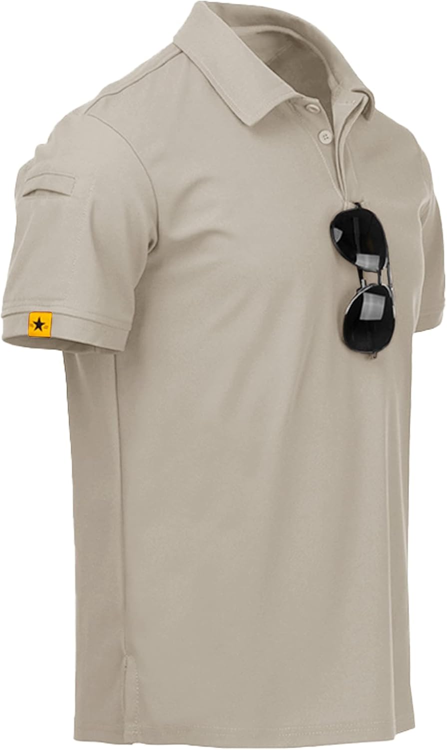 ZITY Mens Polo Shirt Short Sleeve Sports Tactical T-Shirt Athletic Golf Polos Daily Casual Stylish Collared Shirts for Men