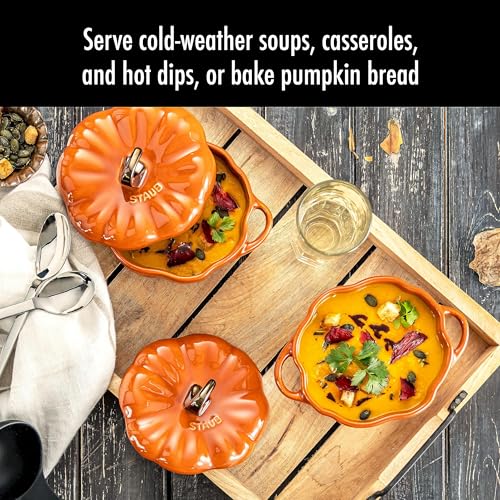 Staub Ceramic 16-oz Petite Pumpkin Cocotte - Burnt Orange