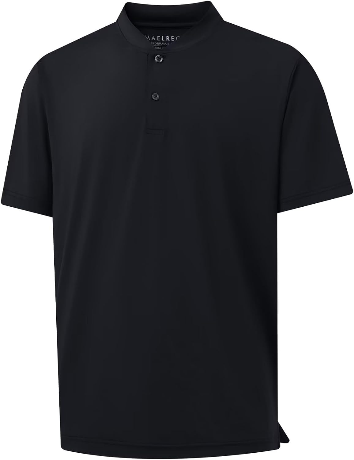 M MAELREG Collarless Golf Shirts for Men Dry Fit Moisture Wicking Performance Solid Casual Mens Henley Shirts Short Sleeve