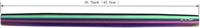 Berglander Rainbow Rolling Pin, 16.7 Inches Stainless Steel Colorful Matte Finish With Rainbow Titanium Plating Rolling Pin For Baking Pizza Dough, Pie, Cookie, Gift Ideas For Bakers.