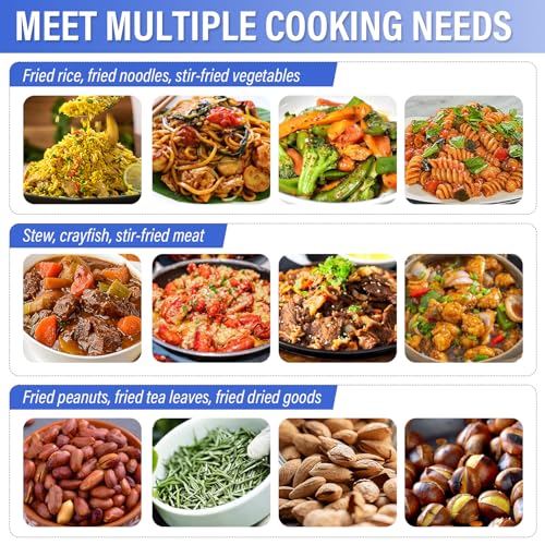 Automatic Stir Fry Machine Countertop LPG Cooker with Water Spray & Drum Design Smart 360° Cooking Machine Capacity 1.5L-9.3L,110V 100W Propane (Countertop)