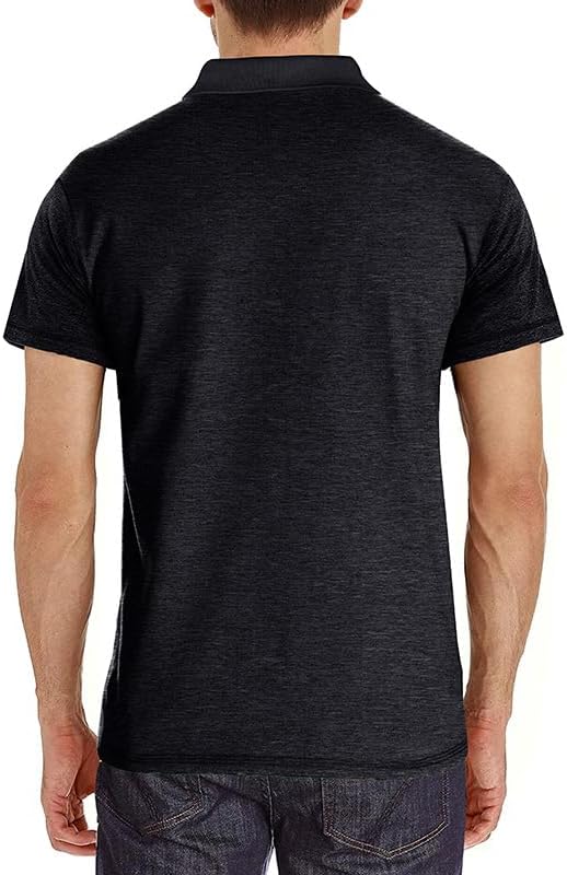 Men's Casual Polo Shirts Classic Button Basic Short Sleeve Shirt Solid Color Cotton Tees Golf Stylish Tops