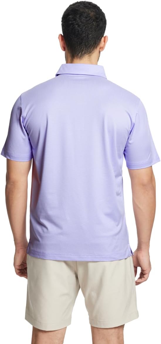 M MAELREG Golf Shirts for Men Dry fit Sports Jacquard Lightweight Performance Texture Short Sleeve Collared Polo Shirts