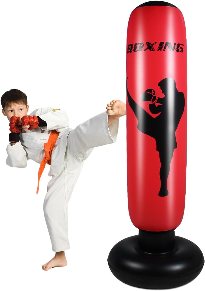 Punching Bag for Kids, Free Standing Boxing Bag for Bounce Back Focus Punching Bag for Practicing Karate, Taekwondo, De-Stress Boxing Bag for Kids.