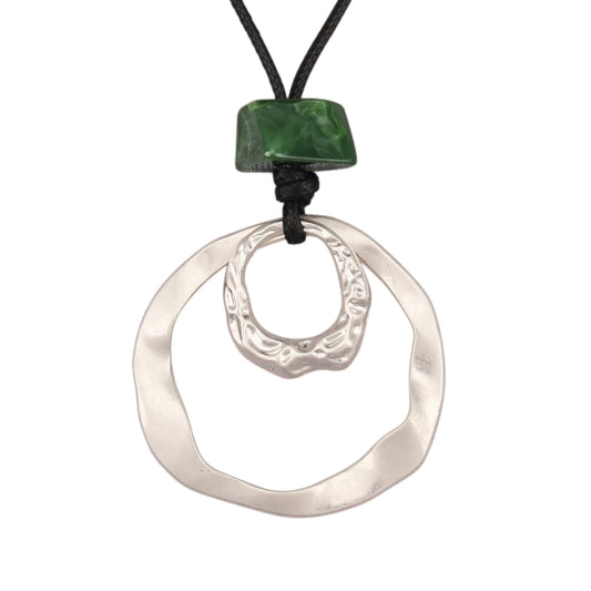 joymiao Vintage Necklace for Women Long Chunky Bohemian Necklace with Silver Ring Pendant Hippie Choker Ethnic Trendy Womens Necklaces