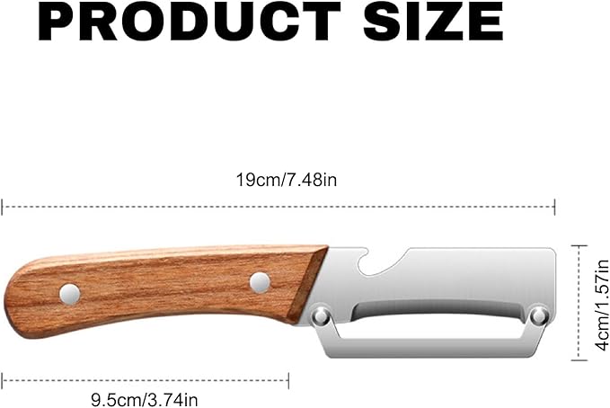 Vegetable Wooden Peeler for Kitchen Tool,Premium 2-in-1 Multifunctional Fruit & Vegetable Peeler with Built-in Bottle Opener, Ideal for All Fruits and Vegetables Needing Peeling
