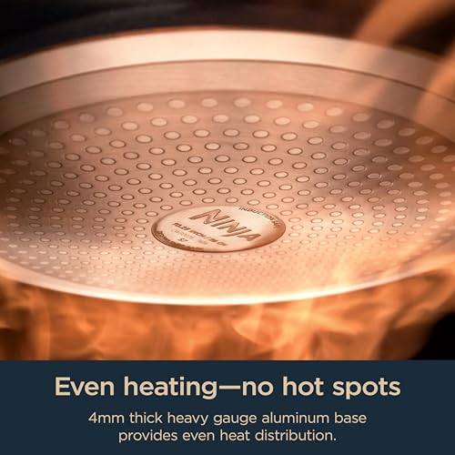 Ninja Ceramic Pro 11-Piece Cookware Set, Non-Stick Pots & Pans Set with Glass Lids, Nontoxic, PTFE Free, Ceramic Coated, Oven Safe, All Stovetops & Induction Compatible, Black, CW39011BK