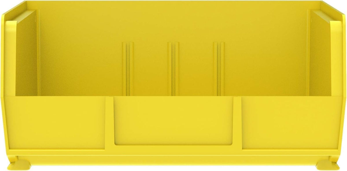 Akro-Mils 30235 AkroBins Plastic Storage Bins, Space-Saving Stackable Bins for Garage, Pantry, Craft Organization, 11-" x 11-" x 5-", Yellow, 6-Pack