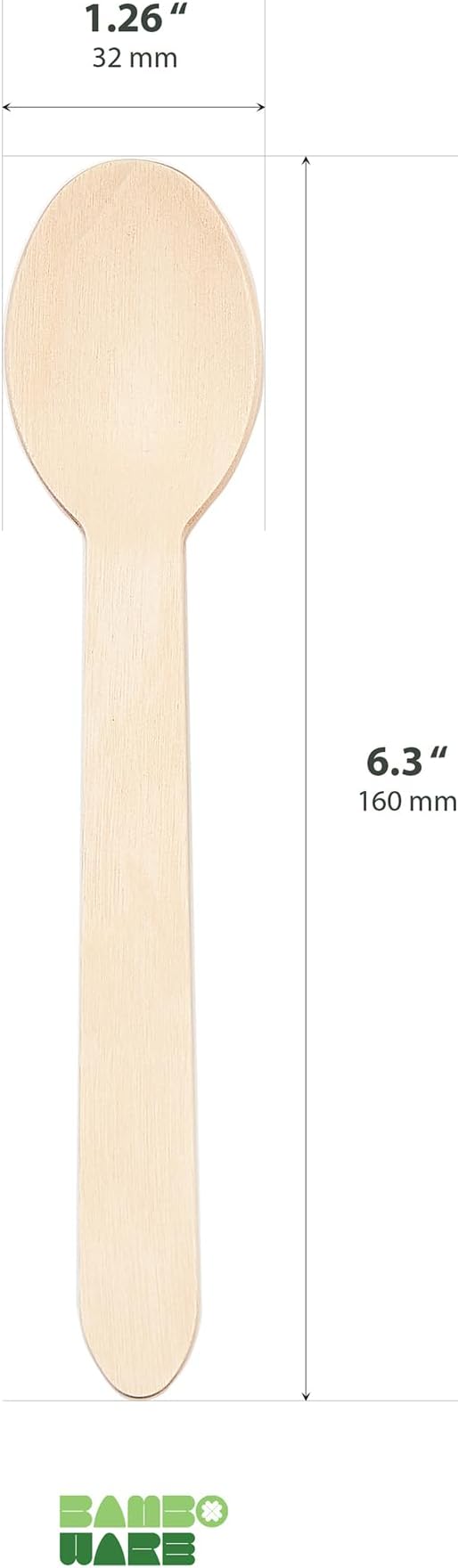 Wooden Spoons 1000 Pieces Bulk Pack | Heavy-Duty Birch Wood Disposable Spoons | Eco-Friendly, Sturdy & Plastic-Free for Catering and Food Service