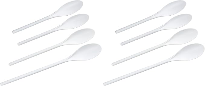 Chef Craft Select Plastic Spoon Set, 10-14.5 inch 4 Piece, White (Pack of 2)