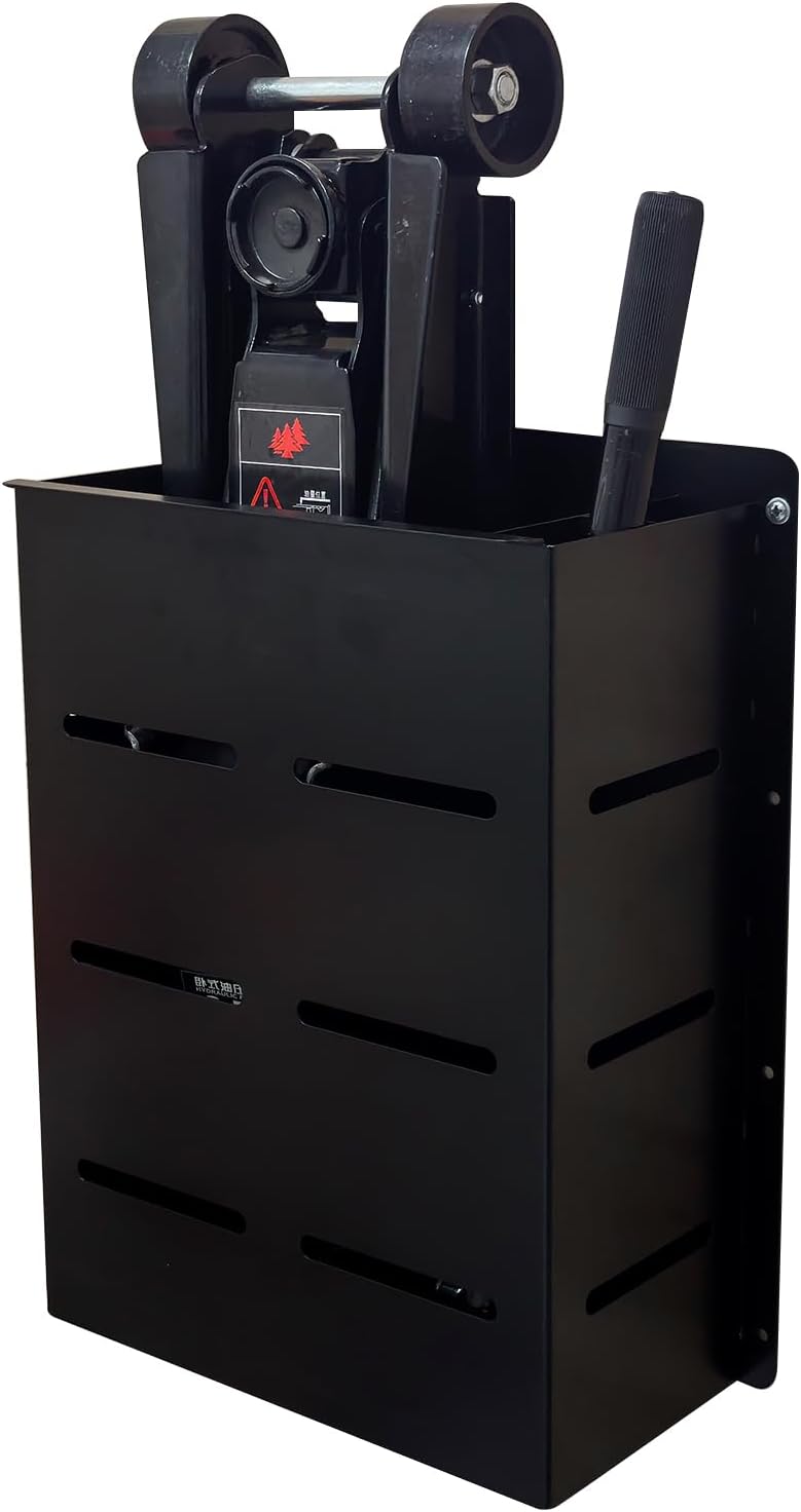 Wall Mount Floor Jack Stand Rack Pouch Stabilizer,Car Hydraulic Trolley Jack Stands Holder Enclosed Storage Brackets Tower Trailer Garage Shop Organizer Accessories Tool （No Screws Installed）