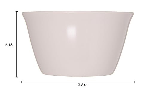 Carlisle FoodService Products Dallas Ware Reusable Plastic Bowl Bouillon Cup Bowl for Home and Restaurant, Melamine, 8 Ounces, Bone, (Pack of 24)