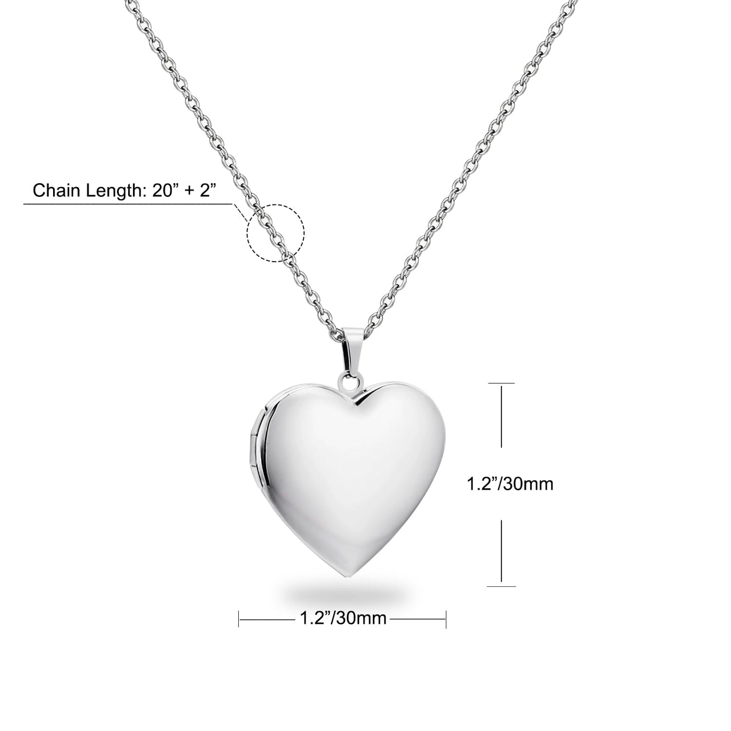 PHOCKSIN Silver Heart Locket Necklace for Girlfriend Memorial Lockets for Women Locket with Pictures inside Mothers Day Gifts for Women