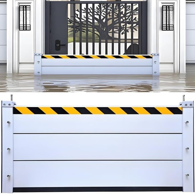 Flood Barriers for Home Exterior,Aluminum Alloy Outdoor Garage Doors Water Barriers for Flooding(H15.7Inch,L15.5FT)