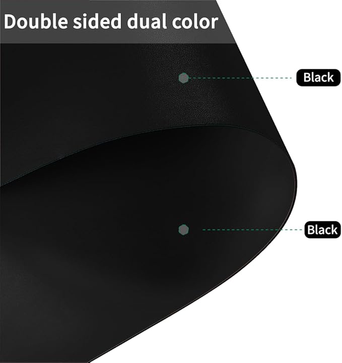 Dresser Cover - 12x64 Inch Waterproof Easy to Clean Can Conceal Flaws Protector The Table Top from Scratches Used for Coffee Table Dresser(Black+Black 12x64)