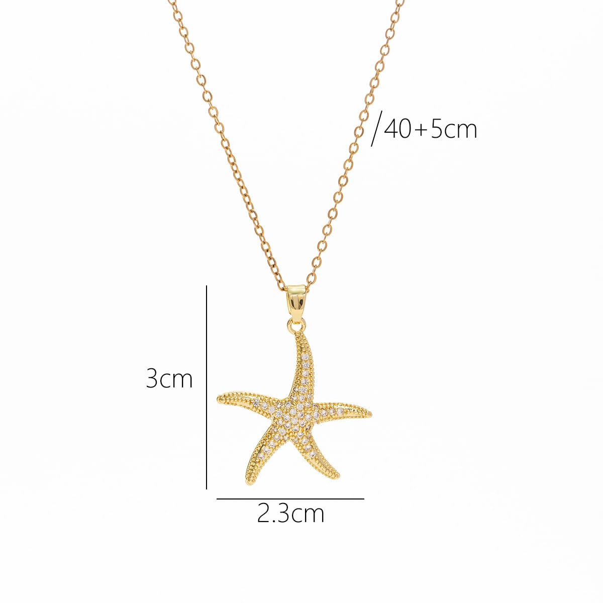 ZKJTEARY Starfish necklace for Women Trendy Dainty 18k Gold Plated Cubic zirconia Beach Charm Pendent Necklace Minimalist Delicate Starfish Jewelry for Women Christmas Gift(starfish)