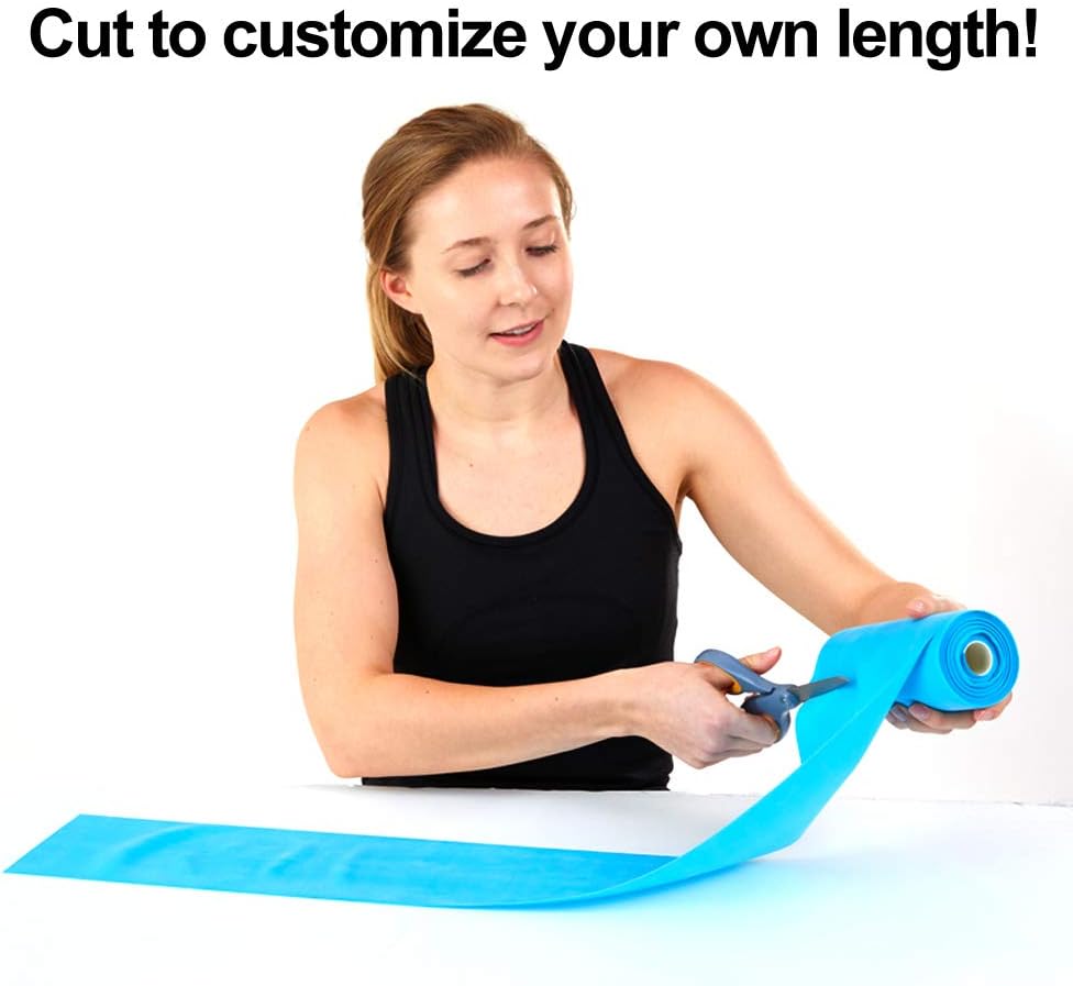 Resistance Band for Working Out - 8,16,24 Yard Resistance Bands Bulk Rolls - 10 Strengths in Light Medium and Heavy Exercise Bands - Latex Free Workout Bands Including iPhone App and e-Book