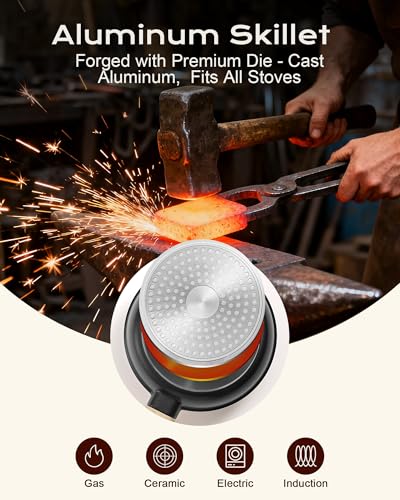 Yonida Non Stick Frying Pan, 12 inch Omelette Pan, Healthy Non Toxic Egg Pan with Heat-Resistant Handle, PFOA-Free Cooking Pan, Dishwasher Safe, Compatible with All Cooktops