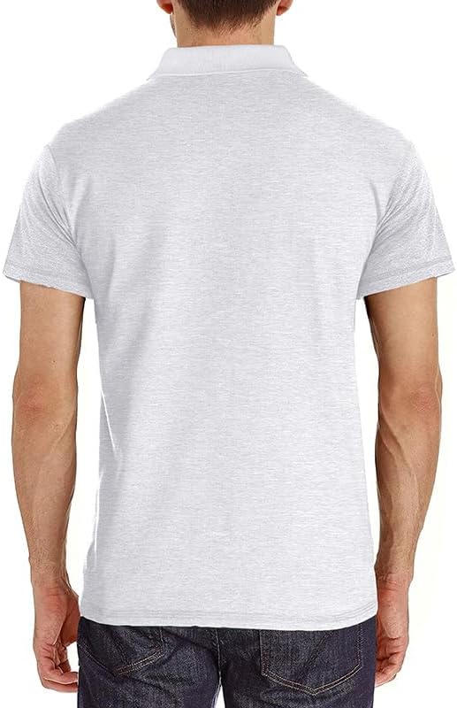 Men's Casual Polo Shirts Classic Button Basic Short Sleeve Shirt Solid Color Cotton Tees Golf Stylish Tops