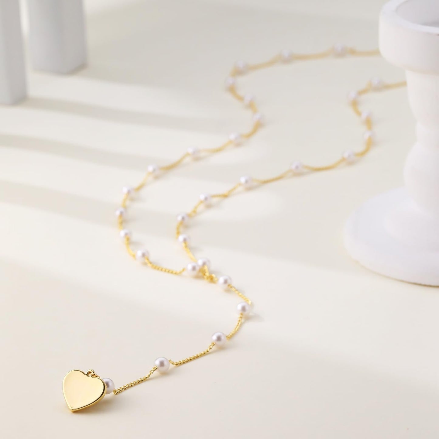 CAROVO Belly Waist Chain for Women 14K Gold Plated Layered Body Chains Boho Pearl Heart Belly Chain Sexy Bikini Body Jewelry for Women Adjustable