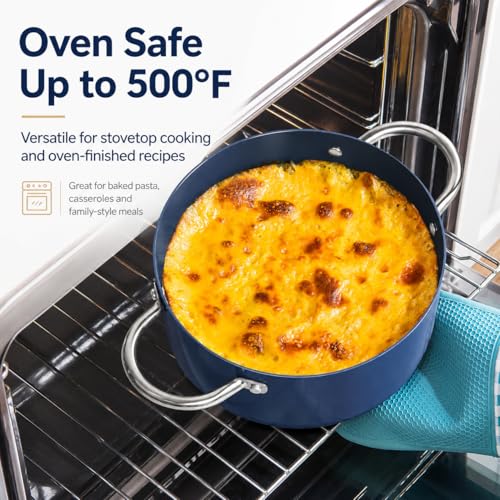 MICHELANGELO 6 Quart Stock Pot with Lid, Non Toxic Cooking Pot, Ceramic Soup Pots with Lid, Non Stick Pot with Stainless Steel Handle, Induction Compatible