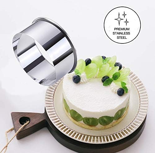 9 Pieces Stainless Steel Cookie Cutter Set Biscuit Plain Edge Round Cutters Metal Ring Baking Molds