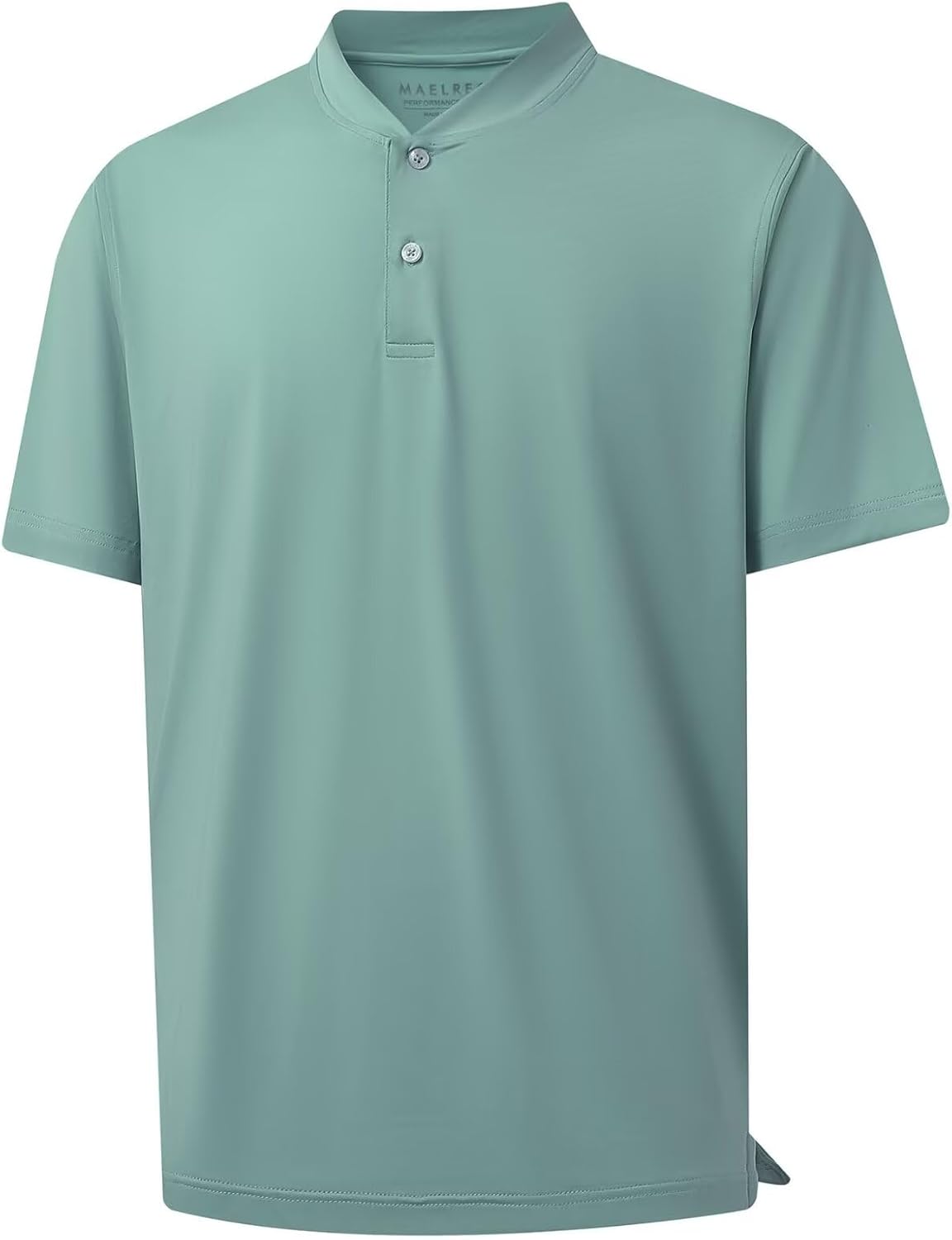 M MAELREG Collarless Golf Shirts for Men Dry Fit Moisture Wicking Performance Solid Casual Mens Henley Shirts Short Sleeve