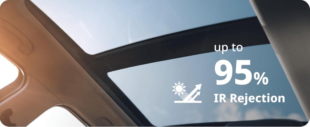 Nano Ceramic Window Tint Film for Cars - 2 Ply Scratch Resistant with Heat Control and UV/IR Rejection (5% VLT, 20inx100ft), OWFCR-10006