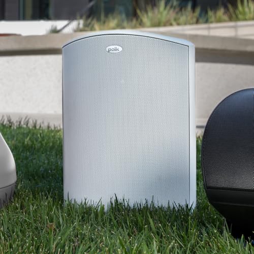 Polk Audio Atrium 8 Outdoor Speaker with Powerful Bass (Each, White), All-Weather Durability, Broad Sound Coverage, Speed-Lock Mounting System