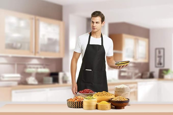 DUSKCOVE 12 Pack Plain Bib Aprons with 2 Pockets - Yellow Unisex Commercial Apron Bulk for Kitchen Cooking Restaurant BBQ Painting Crafting