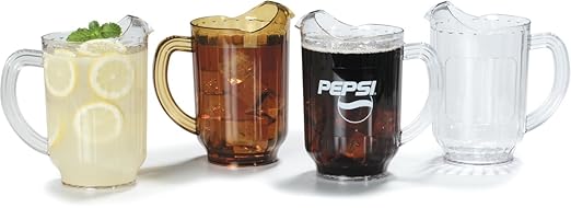 Carlisle FoodService Products Versapour Clear Pitcher Tall Pitcher for Kitchens, Restaurants, and Catering, Plastic, 60 Ounces, Clear