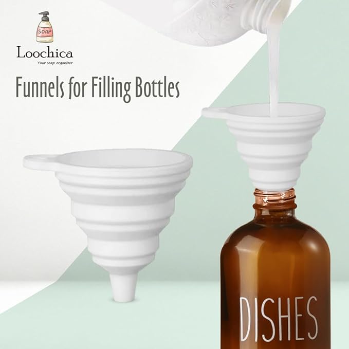 LOOCHICA Dish Amber Glass Soap Dispenser with Plastic Pump, 16 Oz Brown Dish Soap Dispenser Set Refillable Reusable Apothecary Soap Pump Dispenser Bottles for Bathroom and Kitchen