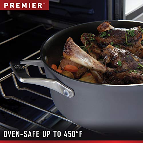 Calphalon Premier Hard-Anodized Nonstick Cookware Set, 8-Piece, Metal Utensil Safe, PFOA-Free