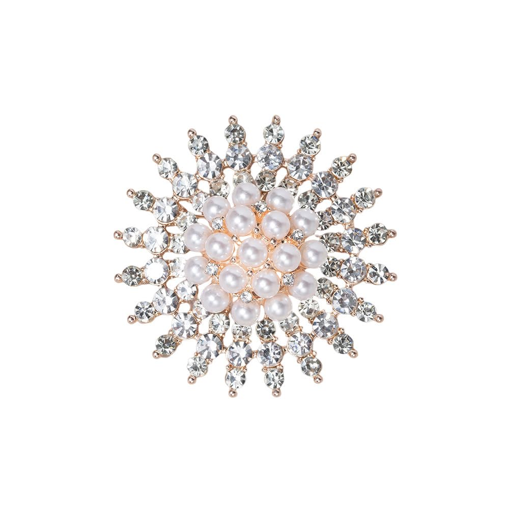 Sunflower Brooch for Women Rhinestone Pearl Sunflower Pin Sunflower Jewelry Birthday Mother's Day for Mother Wife Girlfriend
